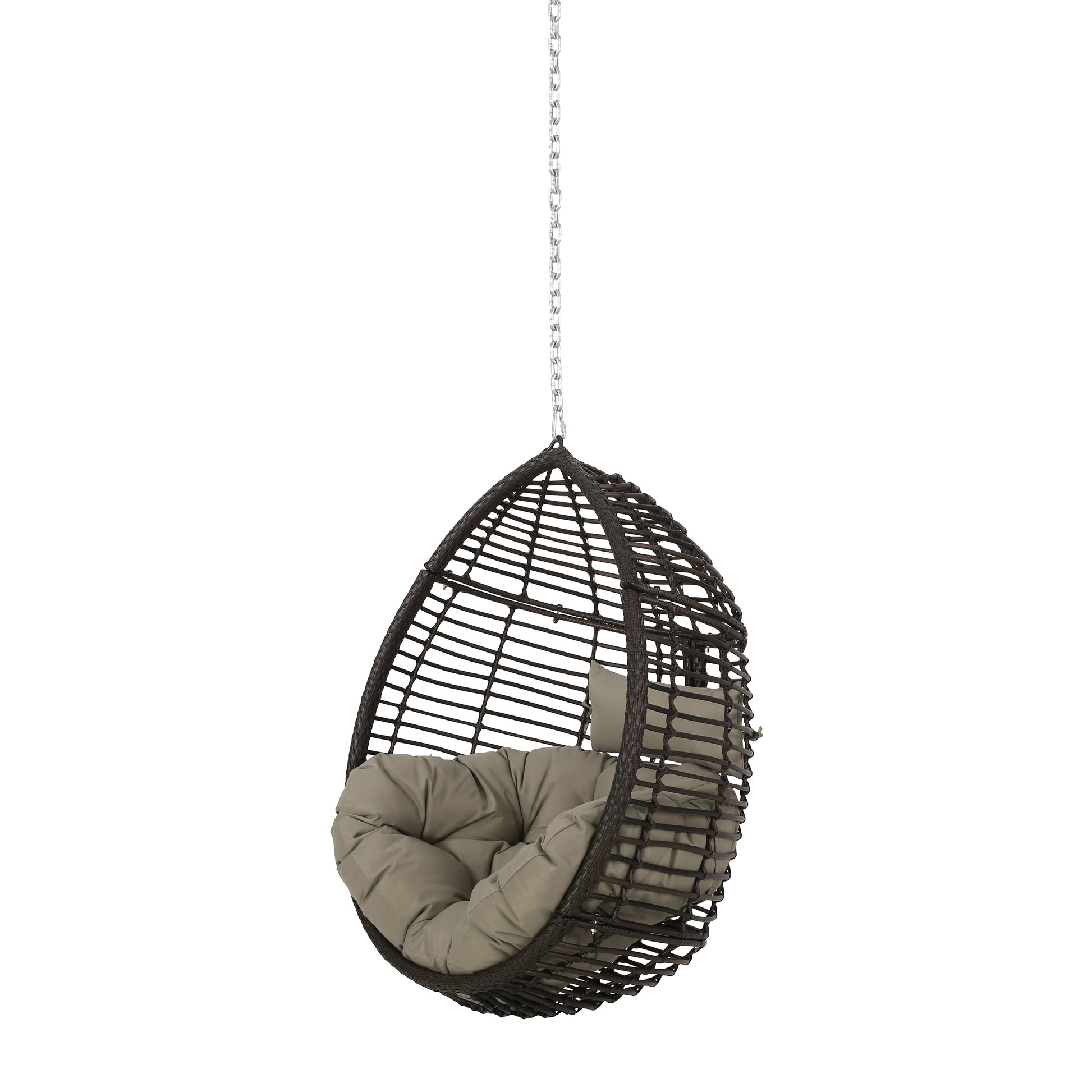 Morris Hanging Chair With 8Ft Chain Khaki Brown Polypropylene