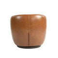 Upholstered Swivel Barrel Armchair With Storage Modern Living Room Side Chair For Bedroom Office Reading Spaces Pu Light Brown Light Brown Upholstered