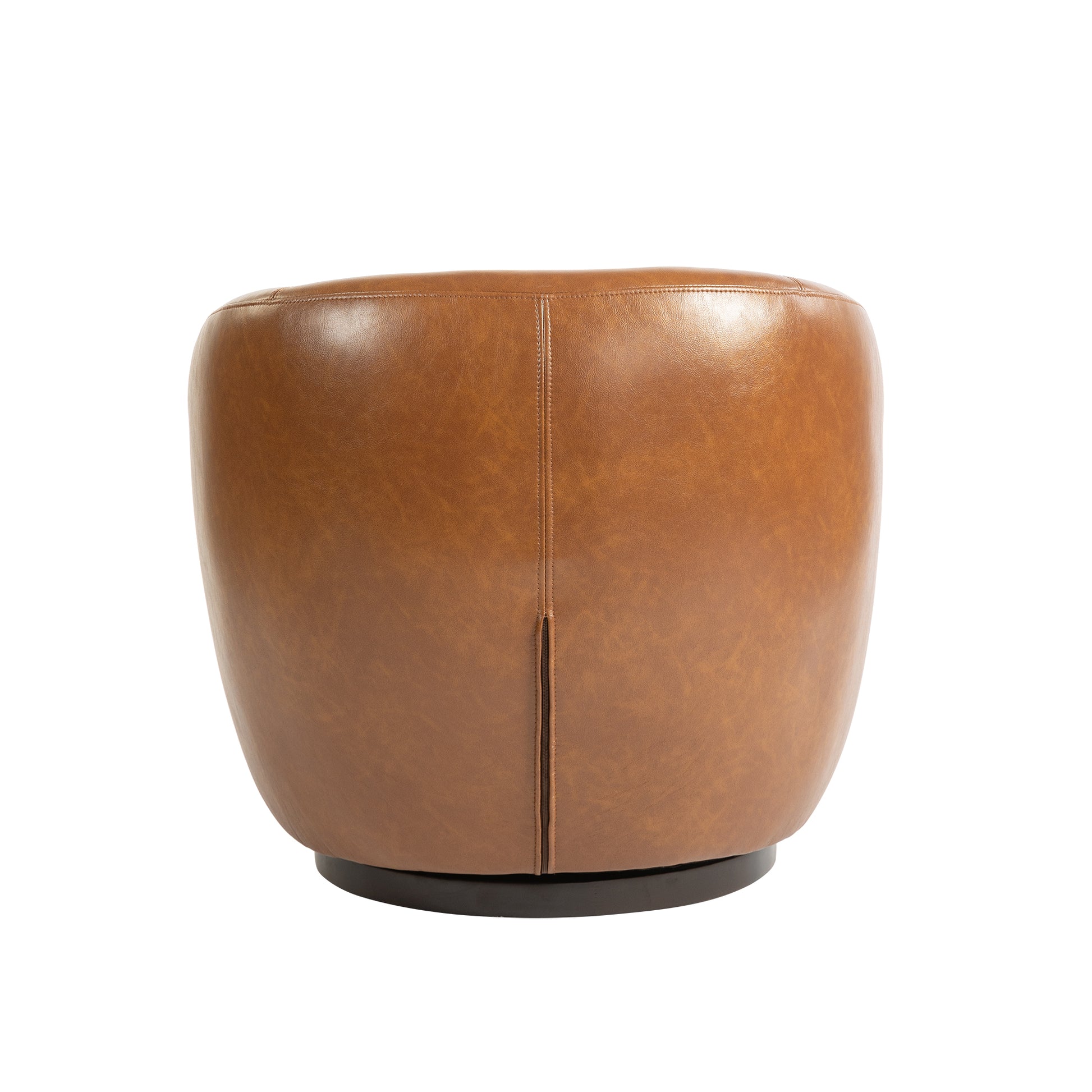 Upholstered Swivel Barrel Armchair With Storage Modern Living Room Side Chair For Bedroom Office Reading Spaces Pu Light Brown Light Brown Upholstered