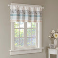 Printed And Pieced Rod Pocket Valance Aqua 50X18