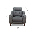 Torino Power Headrest, Lumbar, Zero Gravity Waxy Pull Up Leather Recliner Grey Ash Memory Foam Genuine Leather