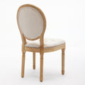 French Style Solid Wood Frame Antique Painting,Hand Pulled Buckle Decoration Velvet Artificial Leather Dining Chair With Trim ,Wood Legs,Steel Spring Inner,Set Of 2,Beige,Sw1739Bg Beige Dining Room American Design Dining Chairs Rubberwood Set Of 2 Foam