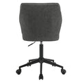 Vintage Grey And Black Armless Office Chair Solid Black Grey Office Foam Rectangular Office Chairs Solid Back Swivel Faux Leather