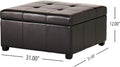 Carlsbad Storage Ottoman Espresso Leather
