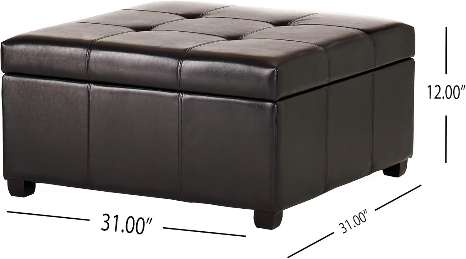 Carlsbad Storage Ottoman Espresso Leather