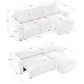 Modular Corduroy Upholstered 3 Seater Sofa Bed With Storage For Home Apartment Office Living Room, Free Combination, L Shapedbeige Beige Wood Primary Living Space Medium Soft Pillow Back Eucalyptus Square Arms Foam Corduroy 3 Seat