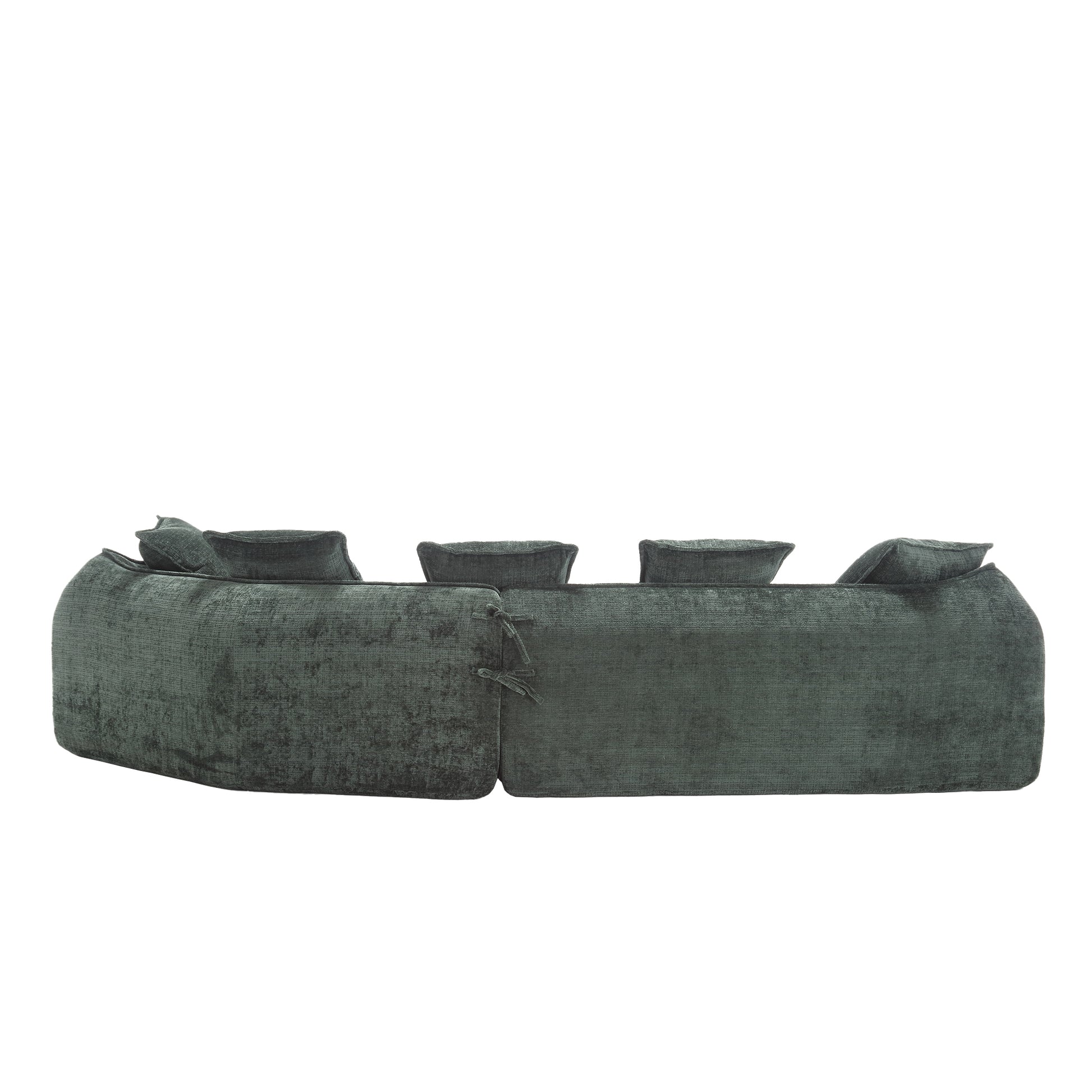 Modular Sectional Sofa, U Shaped Couch With Sofa For Five & Pillows, Modern Minimalist Chenille Fabric Large Comfy Cloud Sofas, Living Room Furniture Sets Emerald Chenille 5 Seat