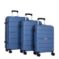 Hardshell Suitcase Spinner Wheels Pp Luggage Sets Lightweight Durable Suitcase With Tsa Lock,3 Piece Set 20 24 28 ,Blue Blue Polypropylene