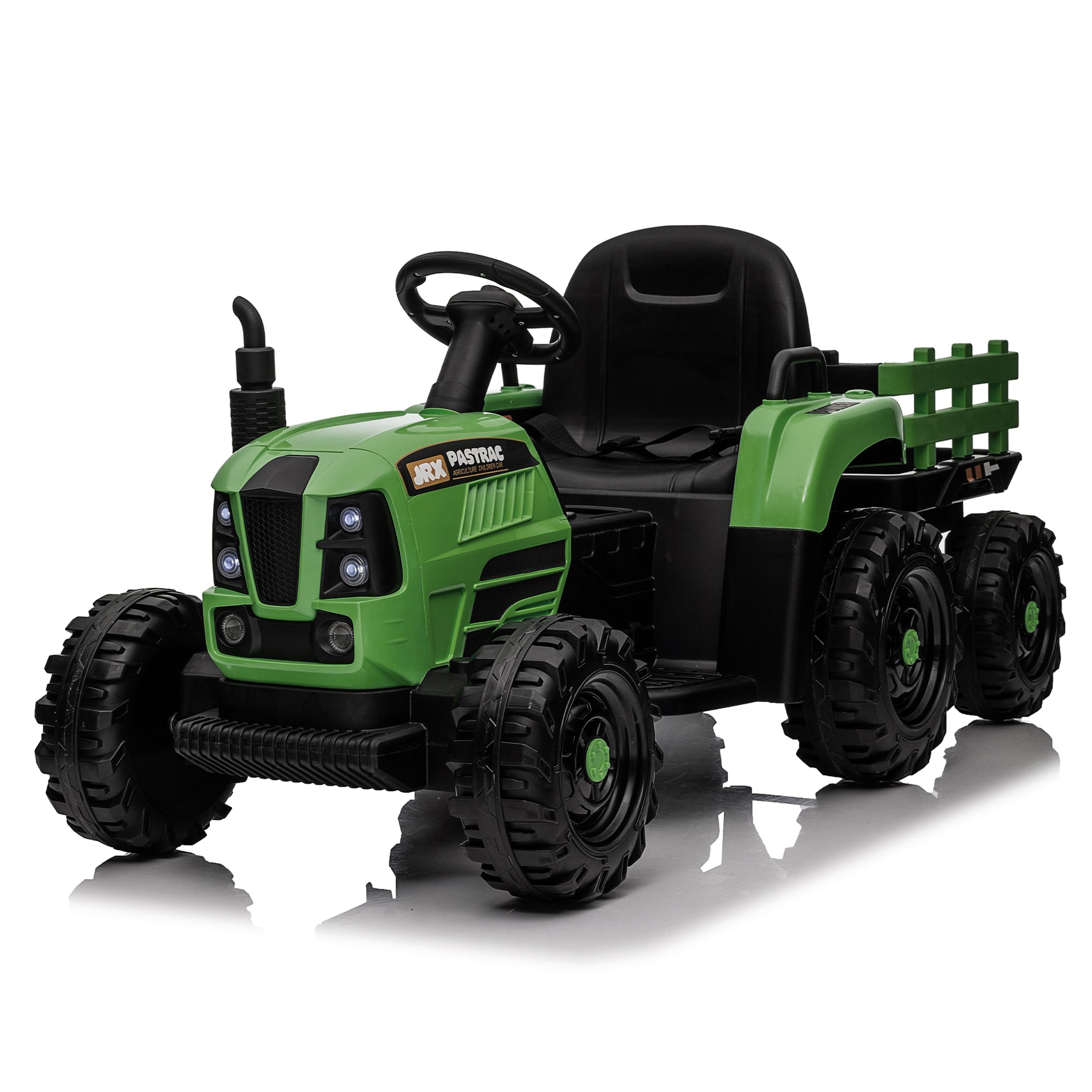 Ride On Tractor With Trailer,24V 400W Powered Electric Tractor Toy W Remote Control,Electric Car For Kids,Three Speed Adjustable,Power Display, Usb,Mp3 ,Bluetooth,Led Light,Two Point Safety Belt. Emerald 50 99 Lbs Polypropylene