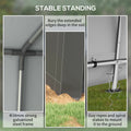 Outsunny 7' X 12' Garden Storage Tent, Heavy Duty Outdoor Shed, Waterproof Portable Shed Storage Shelter With Ventilation Window And Large Door For Bike, Motorcycle, Garden Tools, Gray Gray Steel
