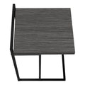 Accent Table, C Shaped, End, Side, Snack, Living Room, Bedroom, Grey Laminate, Black Metal, Contemporary, Modern Grey Particle Board