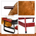 Qaba Kids Spring Rocking Horse Rodeo Bull Style With Realistic Sounds For Children Over 3 Years Old Brown Plush