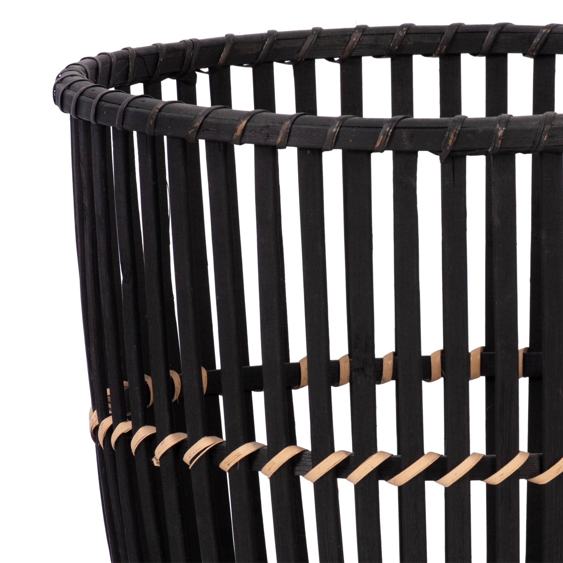 S 2 Bamboo Footed Planters 10 12", Black Black Bamboo