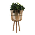 S 3 Bamboo Footed Planters 11 13 15