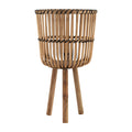 S 3 Bamboo Footed Planters 11 13 15