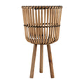 S 3 Bamboo Footed Planters 11 13 15