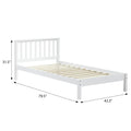 White Twin Bed Box Spring Not Required Twin White Wood White Wood