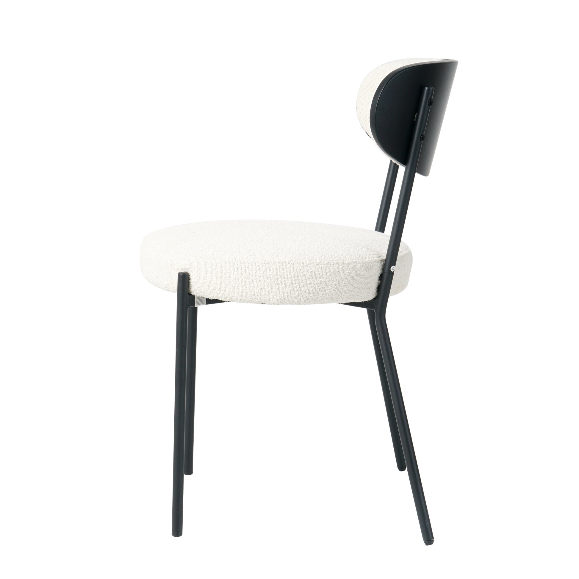Modern Grey Simple Teddy Velvet Dining Chair Upholstered Chair Family Bedroom Stool Back Dressing, Black Round Table Set,Bentwood Covered With Ash Veneer Chair Back,Chair Black Metal Legs Set Of 3 Black Mdf