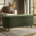 Boucle Flip Top Storage Bench Green See Below Green Wood
