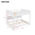 Queen Over Queen Bunk Bed With Storage Cabinets And Usb Ports, White Expected Arrival Time: 10.26 White Solid Wood Mdf