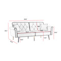 Beige Velvet Tufted Sofa Couch With 2 Pillows And Trim Beige Foam Velvet 2 Seat
