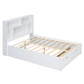 Full Size Platform Bed With Storage Headboard And 2 Drawers, White Box Spring Not Required Full White Wood Bedroom Bed Frame Solid Wood Mdf