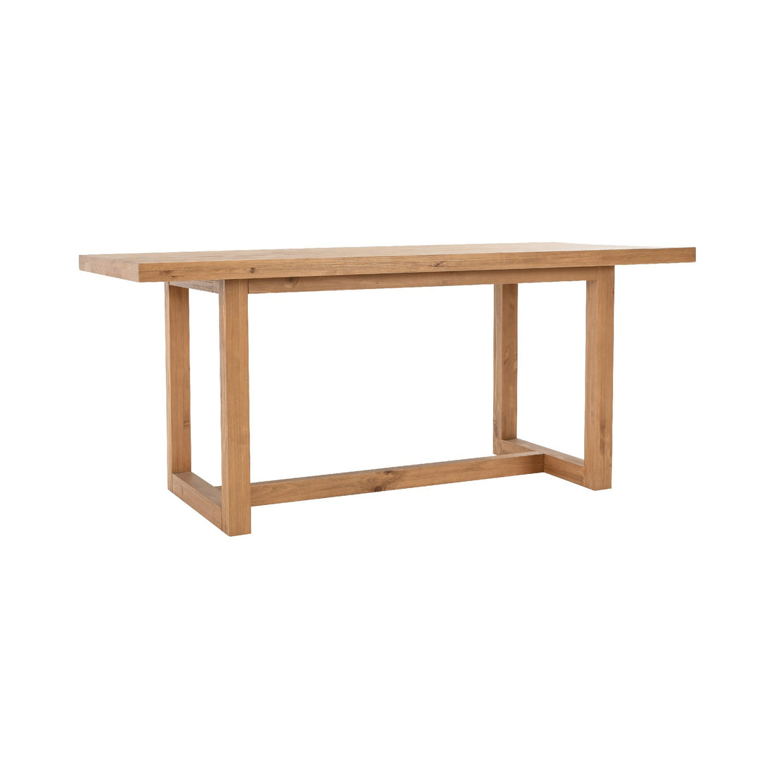 Jax 70 Inch Pine Wood Dining Table, 6 Seater, Handcrafted, Natural Brown Brown Solid Wood