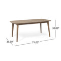 Outdoor Acacia Wood Expandable Dining Table, Gray Grey Acacia Wood