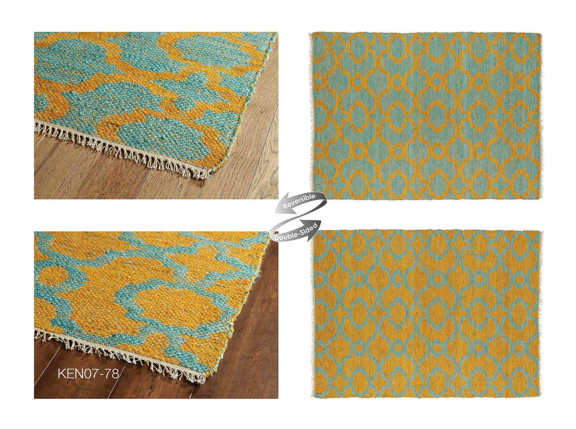 Casual, Contemporary, Modern, Transitional, Kids, Textured Loop Pile 5' X 7'9" Rectangle Area Rug Turquoise Jute