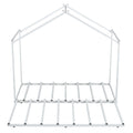 Metal Twin Size House Platform Bed With Trundle, White Box Spring Not Required Twin White Metal Bed Frame Metal