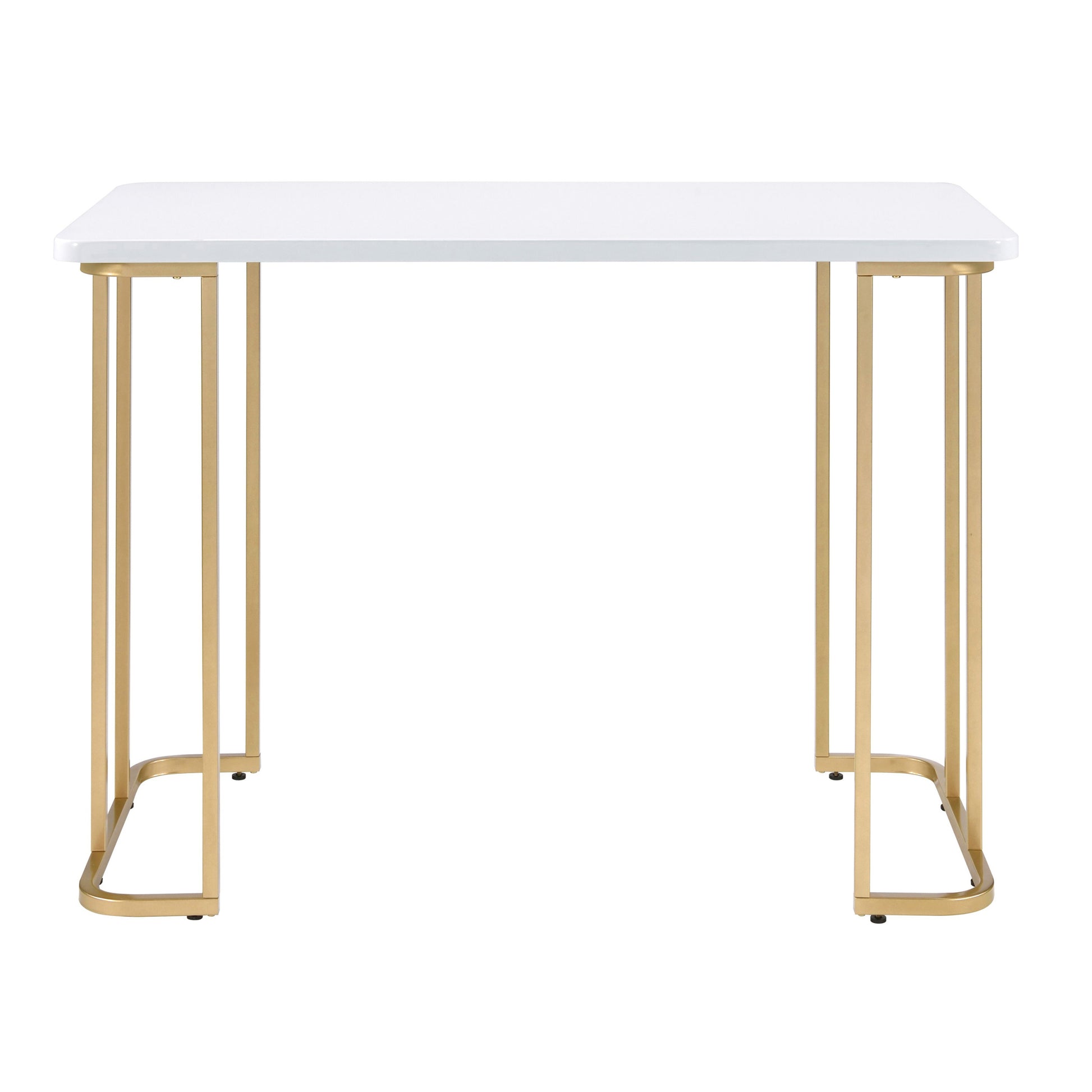 White And Gold Writing Desk White Gold Computer Desk Office Rustic Rectangular Desk Wood Metal Sled