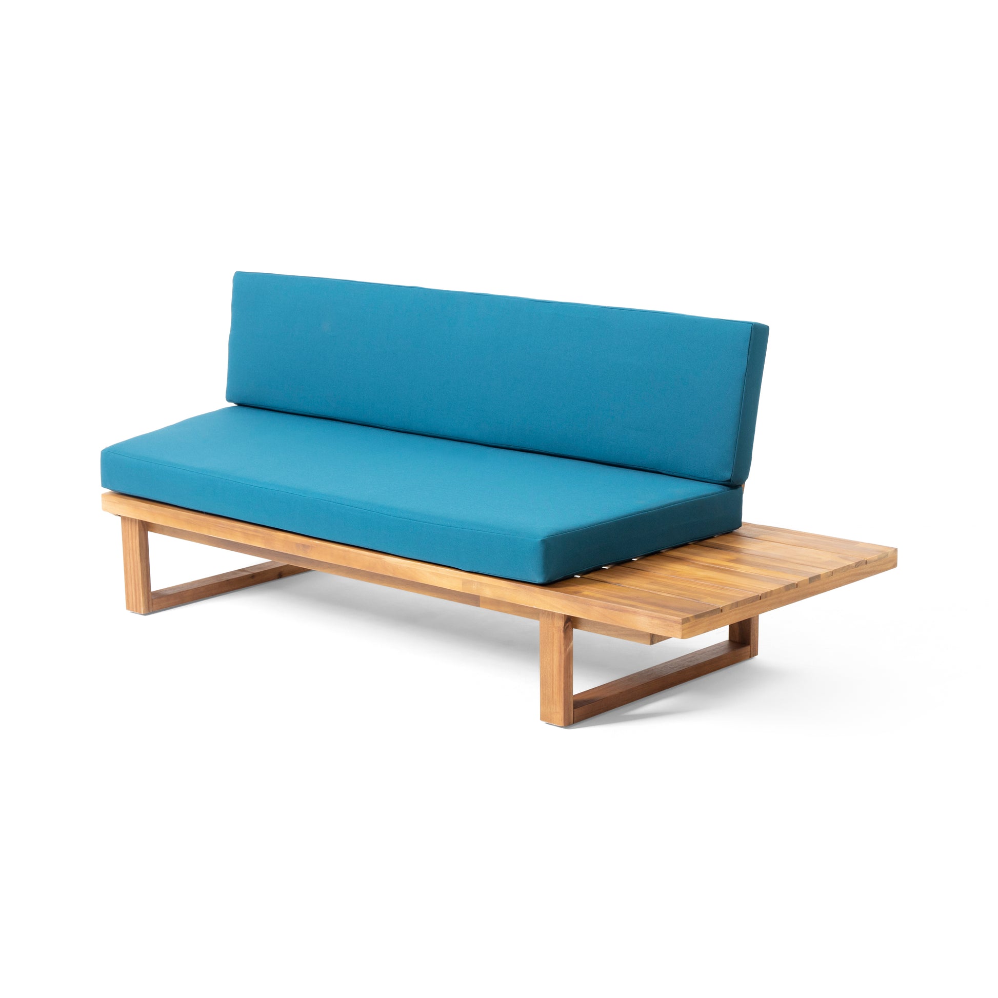 Mirabelle 2 Seater Sofa Right, Teal Teal Acacia Wood