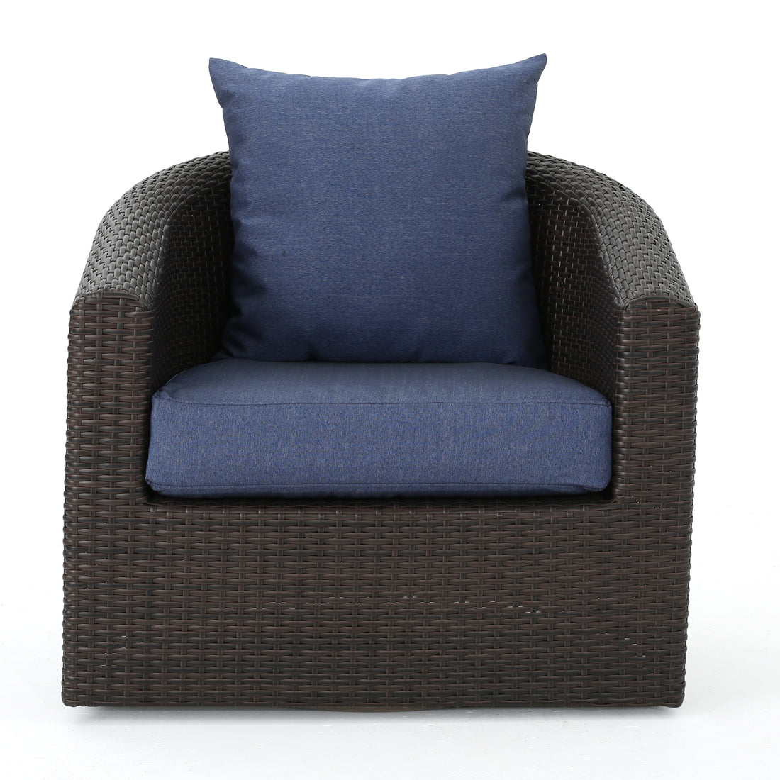 Darius Swivel Club Chair Brown Fabric