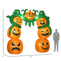 Homcom Giant 10Ft Halloween Inflatables Pumpkin Archway, Outdoor Blow Up Yard Decoration With Build In Led Orange Polyester