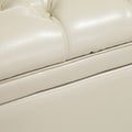 Juliana Storage Ottoman Ivory Leather