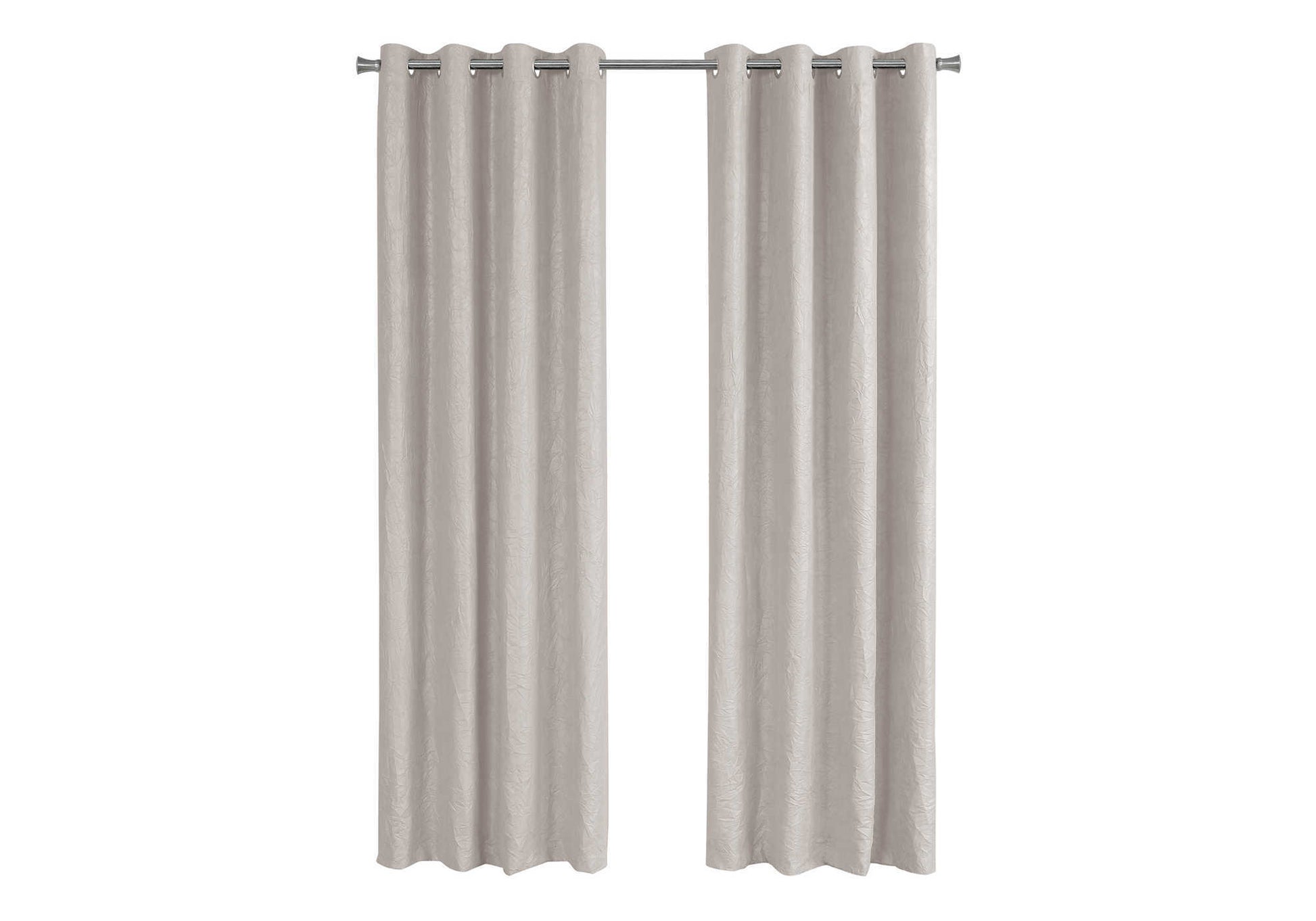 Curtain Panel, 2Pcs Set, 54"W X 95"L, Room Darkening, Grommet, Living Room, Bedroom, Kitchen, Beige Micro Suede, Contemporary, Modern Ivory Polyester