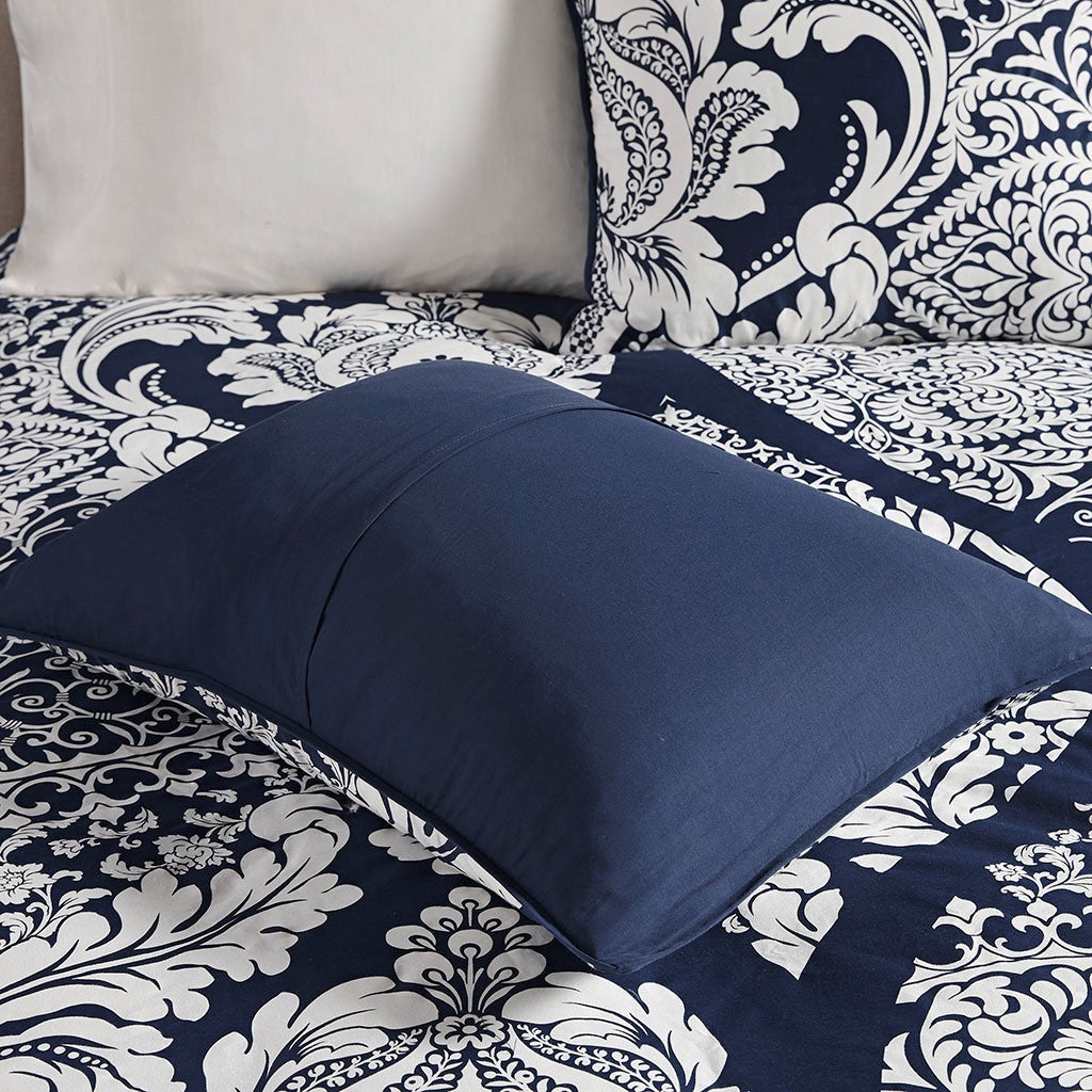 6 Piece Printed Duvet Cover Set King Multicolor Polyester