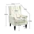 Coolmore Wood Frame Armchair, Modern Accent Chair Lounge Chair With Sturdy Wood Legs For Living Room Bedroom Beige Beige Primary Living Space Foam Velvet