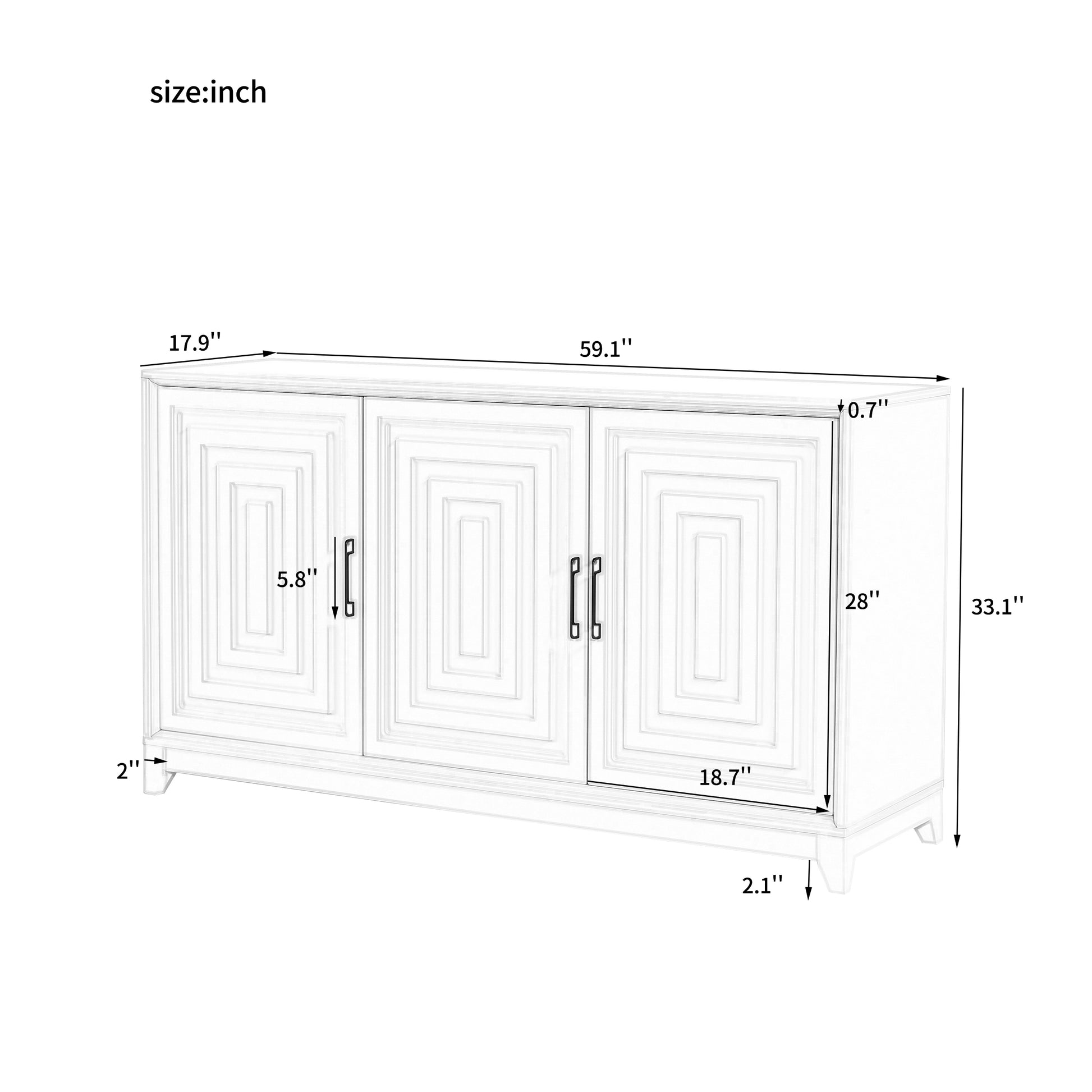 Tv Stand For Tvs Up To 65 Inches, Modern Entertainment Center Media Console Cabinet With 2 Spacious Storage Space, Solid Wood Legs For Living Room White 50 59 Inches Particle Board Mdf