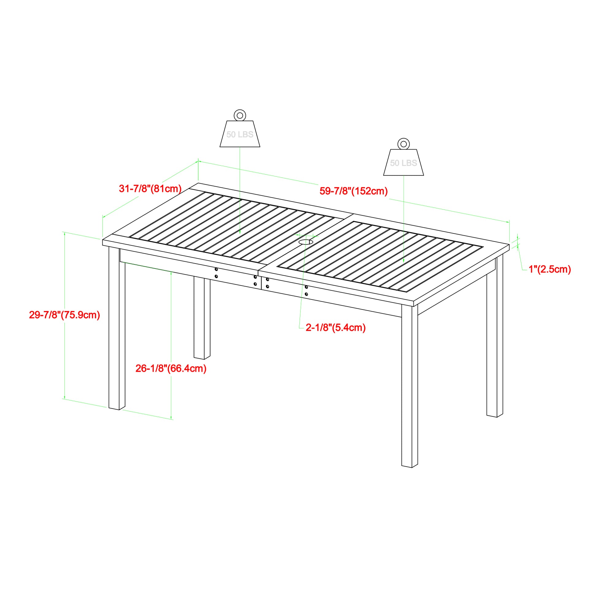 Contemporary Slat Top Acacia Wood Outdoor Dining Table Brown Brown Acacia Wood