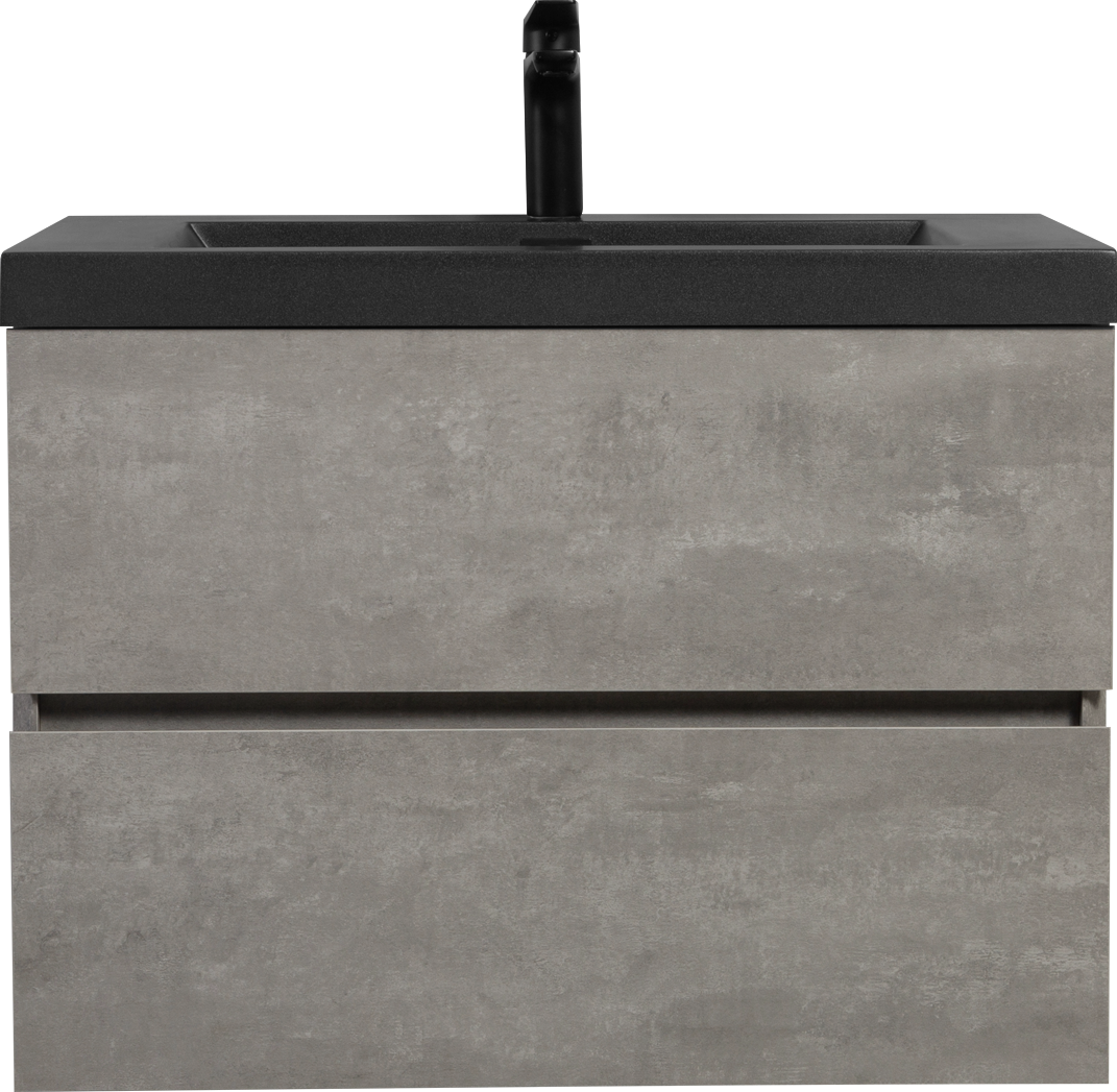 30" Floating Bathroom Vanity With Sink, Modern Wall Mounted Bathroom Storage Vanity Cabinet With Black Quartz Sand Top Basin And Soft Close Drawers, 24V12 30Gr Grey 24Vedi 30B 2 Grey Bathroom Wall Mounted Plywood