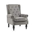 Coolmore Wood Frame Armchair, Modern Accent Chair Lounge Chair With Sturdy Wood Legs For Living Room Bedroom Dark Gray Dark Gray Foam Velvet