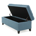 Juliana Storage Ottoman Blue Fabric