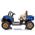 24V Xxxl Kids Ride On Utv W Parents Remote Control,Two Seater,Automatic Tipping Bucket,Rear Wheel Suspension,Slow Start,Portable Handle,Safety Belt,Led Light,Usb,Mp3,Bluetooth,Horn For Kids Aged 3 8. Blue 50 99 Lbs Polypropylene