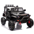 24V Kids Ride On 400W Electric Toy Car W Parents Control,Four Wheel Suspension,Front And Rear Led Searchlight,With Bluetooth,Mp3,Usb,Music,Volume Adjustment,Light Control And Power Display For Kids 3 Black Polypropylene