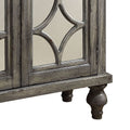 Weathered Grey 2 Door Console Table Grey Primary Living Space Modern Rubberwood Drawers Rectangular Wood