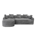 Coolmore Boucle Sofa 3 Seater For Living Room Oversized Comfy Sofa L Shape Sofa Couch With Chaise Home Furniture Sleeper Sectional Sofa For Apartment, Office Left Hand Facing Gray Gray Primary Living Space Foam Boucle 3 Seat