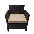 St Lucia Chair Brown Tan Pe Rattan Iron Waterproof Fabric