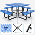 Square Outdoor Steel Picnic Table 46