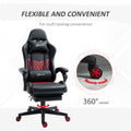 Vinsetto Racing Gaming Chair Diamond Pu Leather Office Gamer Chair High Back Swivel Recliner With Footrest, Lumbar Support, Adjustable Height, Black Black Pu